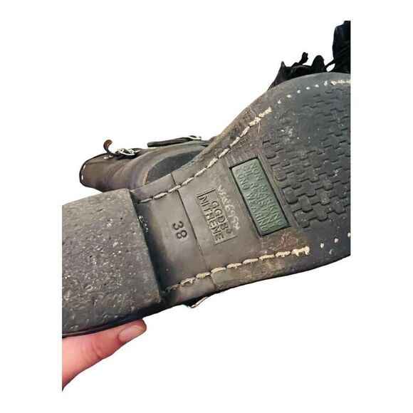 GOLDEN GOOSE Short Biker Boot w/ Braid black leather sz 38 buckle GGDB authentic - Picture 13 of 16